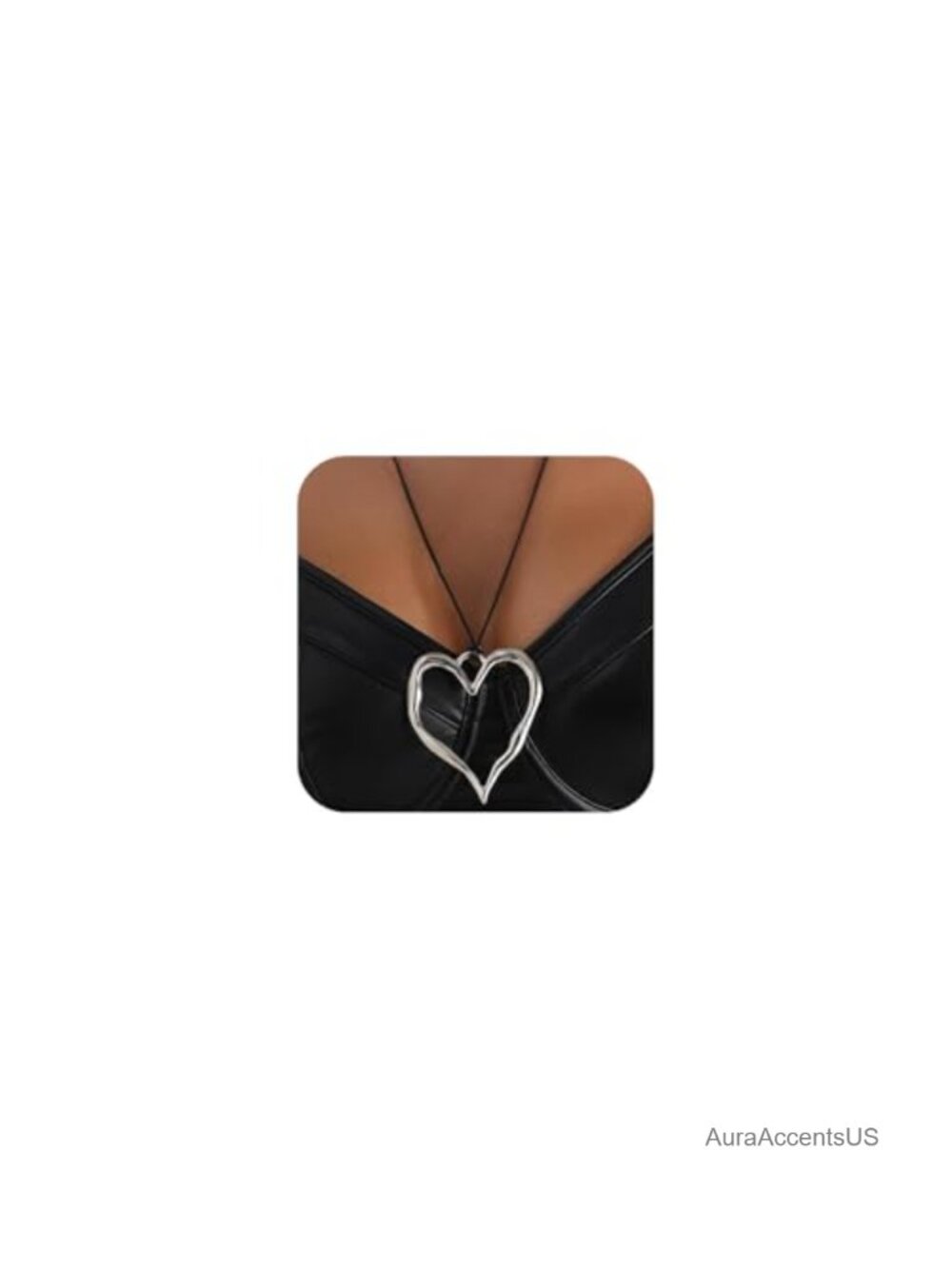 Chunky Big Heart Pendant Necklace with Rope Cord Boho Party Jewelry Gift